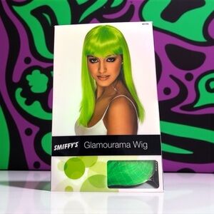 Smiffy's Glamourama Neon Green Wig for Women, Perfect for Parties & Halloween